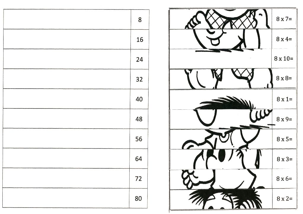 Quebra Cabeça Com as Tabuadas de Multiplicar do 2 e 3.