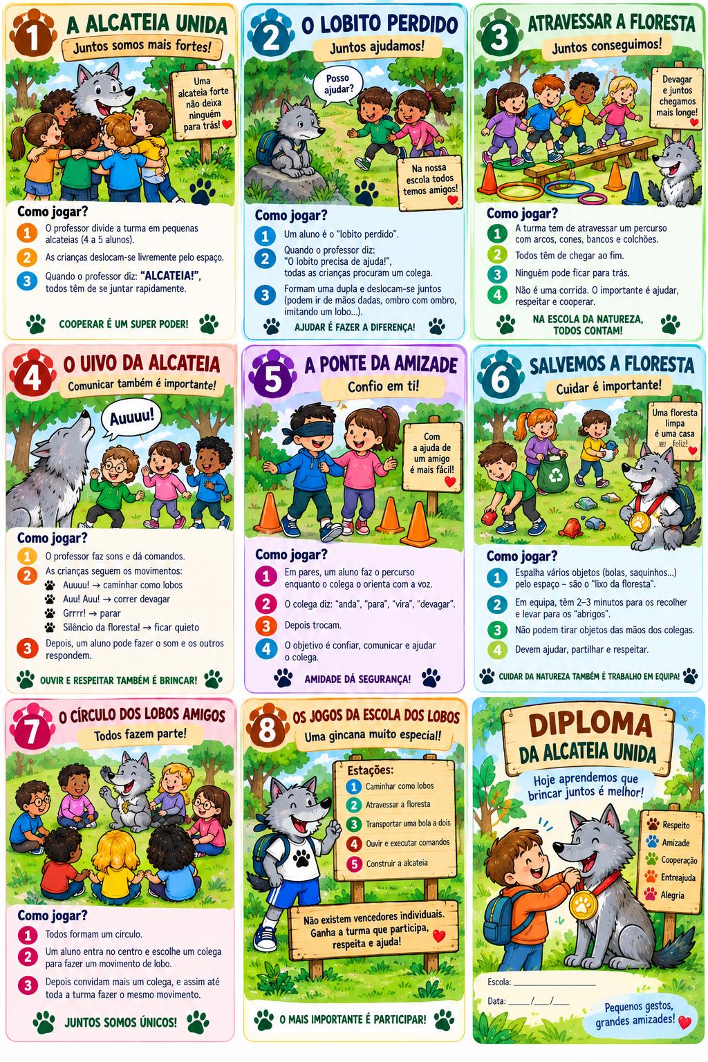 🐺 OS JOGOS DA ESCOLA DOS LOBOS-Ver Educação Física (cartazes)