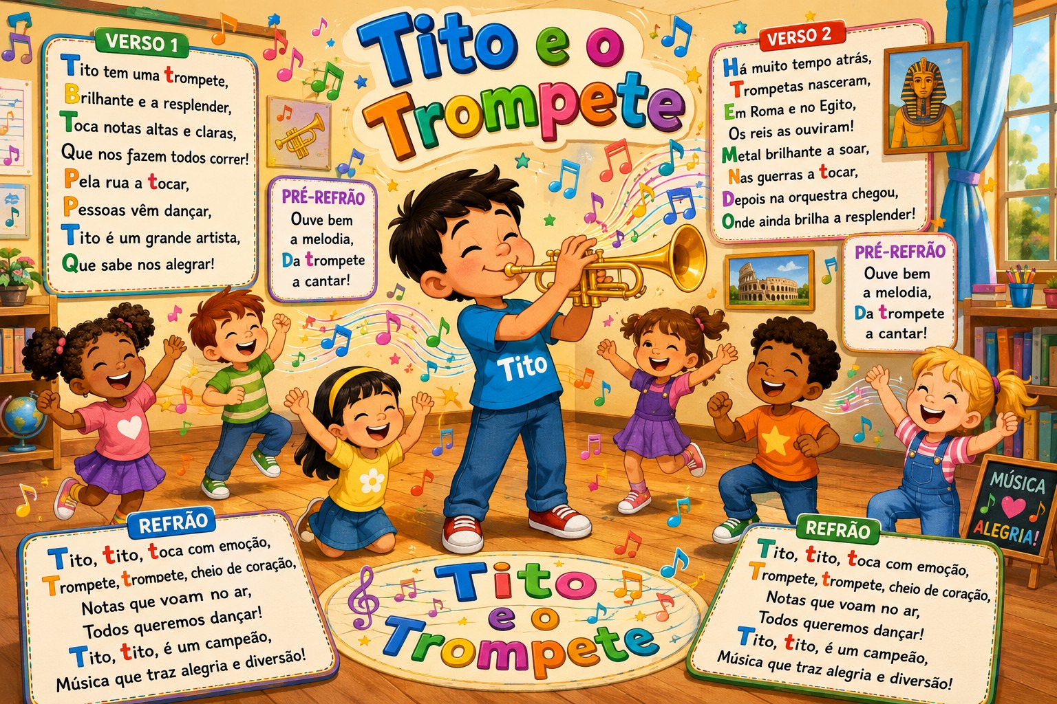 Tito e o Trompete - Ilustração